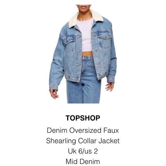 Topshop Sherpa denim jacket - Picture 2 of 3